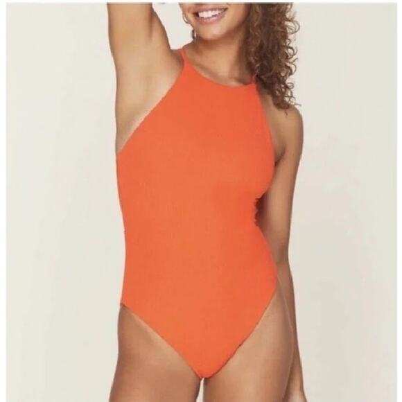 Andie Swim Asbury Ribbed One Piece Swimsuit Sire Women's Size L NEW - Picture 1 of 9